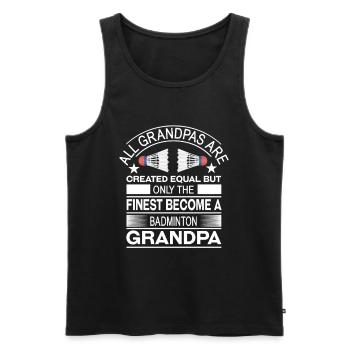 Badminton - Männer Premium Bio Tank Top - Schwarz - Vorne - Michal (187cm)