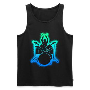 Drums Drummers Kids Men's Boys Drums - Men's Premium Organic Tank Top - black - Front - AI Model Male 178 light (178cm)