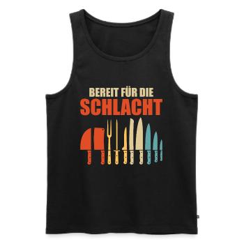 CHEF READY FOR BATTLE Funny - Men's Premium Organic Tank Top - black - Front - AI Model Male 178 light (178cm)