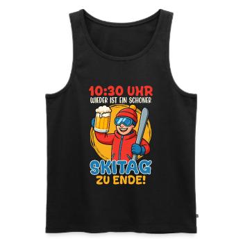 Après-ski 10.30 A.M. SKI DAY ENDS Fun - Men's Premium Organic Tank Top - black - Front - Michal (187cm)