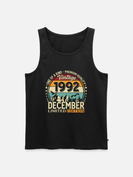 33e anniversaire Millésime décembre Millésime 1992 - Débardeur bio Premium Homme - noir