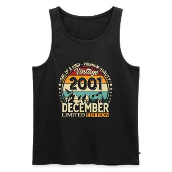 24th Birthday Vintage December Vintage 2001 - Men's Premium Organic Tank Top - black - Front - Michal (187cm)