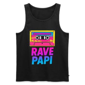 Rave Papi-EDM Festival Raver Daddy Fathers Groovy  - Men's Premium Organic Tank Top - black - Front - AI Model Male 178 light (178cm)