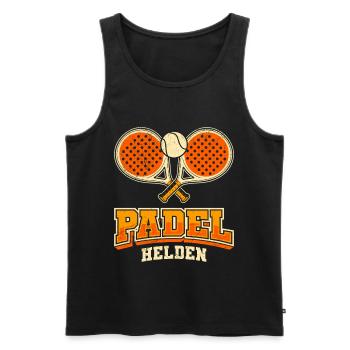 Padel Game PADEL HEROES Padel Sports Fun - Men's Premium Organic Tank Top - black - Front - AI Model Male 178 light (178cm)