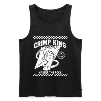 Crimp King Ascend Master The Rock Climb - Men's Premium Organic Tank Top - black - Front - AI Model Male 178 light (178cm)