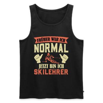 Skifahren FRÜHER WAR ICH NORMAL JETZT BIN ICH - Männer Premium Bio Tank Top - Schwarz - Vorne - Michal (187cm)