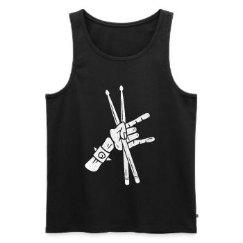 Schlagzeug Drummer Herren Jungen Schlagzeuger - Männer Premium Bio Tank Top - Schwarz - Vorne - AI Model Male 178 light (178cm)