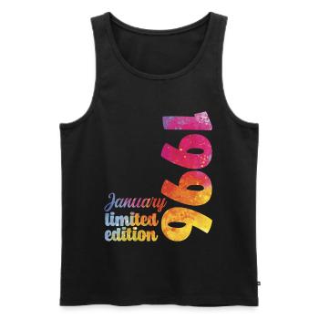 January 1996 Birthday Gift - Men's Premium Organic Tank Top - black - Front - Michal (187cm)
