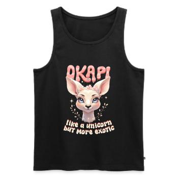 L’okapi comme une licorne mais plus exotique - Débardeur bio Premium Homme - noir - Devant - Michal (187cm)