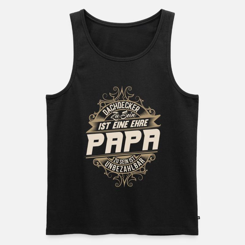 Dachdecker Papa - Männer Premium Bio Tank Top - Schwarz