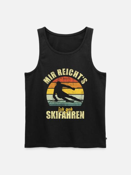 Skifahren Skifahrer Ski Lustiger Spruch - Männer Premium Bio Tank Top - Schwarz