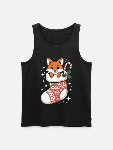 Fox in the Christmas sock - Men's Premium Organic Tank Top - black