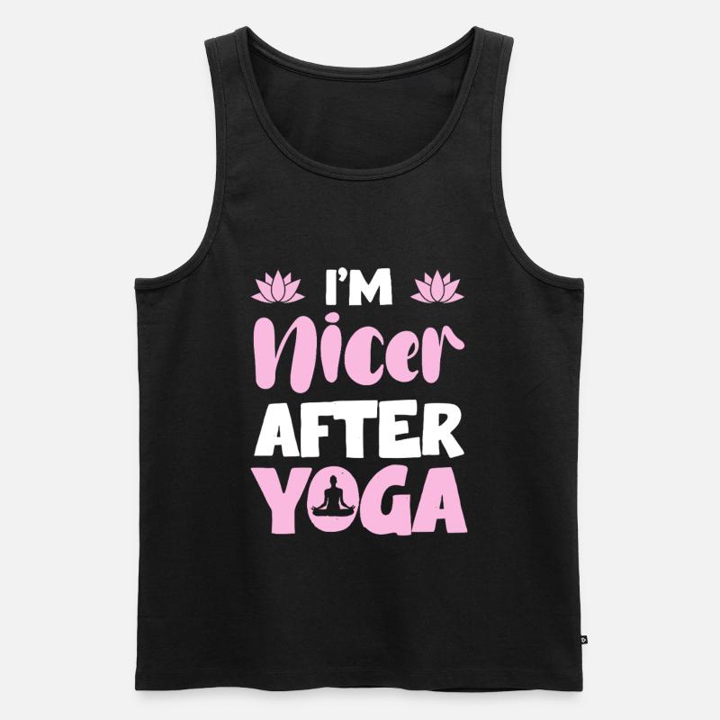 Nice After Yoga – Entspannt - Männer Premium Bio Tank Top - Schwarz