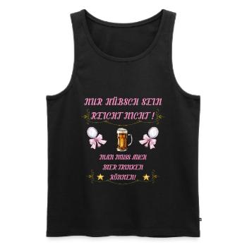Nur hübsch sein reicht nicht - Männer Premium Bio Tank Top - Schwarz - Vorne - Michal (187cm)