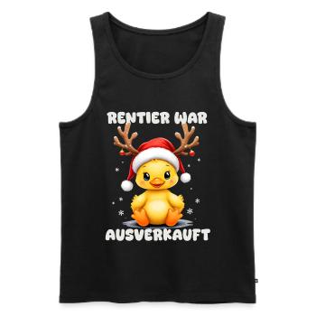 Renne était complet, canard de Noël - Débardeur bio Premium Homme - noir - Devant - Michal (187cm)