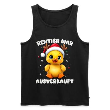 Renne était complet, Canard Noël - Débardeur bio Premium Homme - noir - Devant - Michal (187cm)