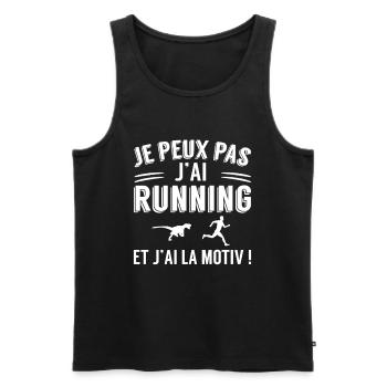 I Can't I Have Running Humor Running - Men's Premium Organic Tank Top - black - Front - Michal (187cm)
