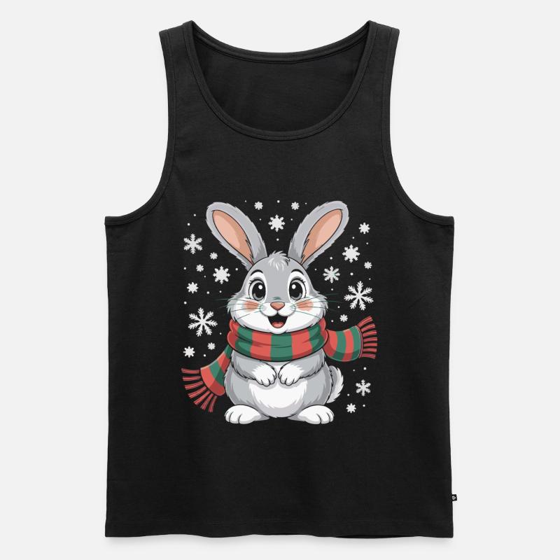 Lapin d’hiver avec écharpe - Débardeur bio Premium Homme - noir