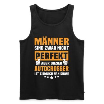 Funny Autocrosser Sayings - Men's Premium Organic Tank Top - black - Front - Michal (187cm)