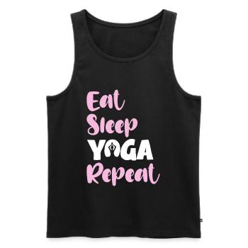 Mange Sommeil Yoga Répéter - Débardeur bio Premium Homme - noir - Devant - Michal (187cm)
