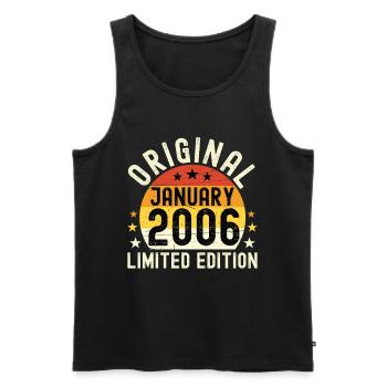 Anniversary January 2006 Limited Edition Original - Men's Premium Organic Tank Top - black - Front - AI Model Male 178 light (178cm)