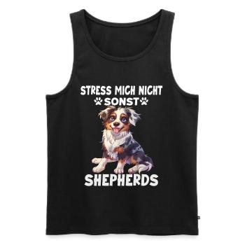 Australian Shepherd Hundebesitzer T Aussie - Männer Premium Bio Tank Top - Schwarz - Vorne - Michal (187cm)