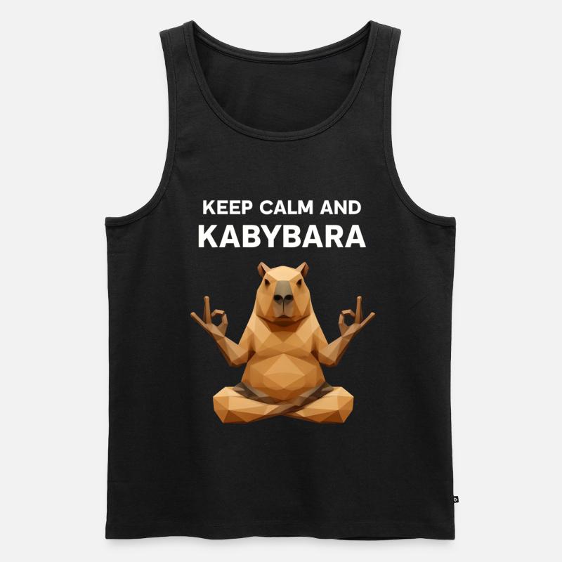Keep Calm Kabybara - Männer Premium Bio Tank Top - Schwarz