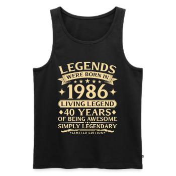Vintage 1986 Vintage Né 40e anniversaire - Débardeur bio Premium Homme - noir - Devant - Michal (187cm)