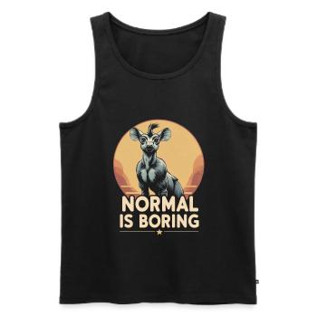 Okapi Tier Normal Is Boring - Männer Premium Bio Tank Top - Schwarz - Vorne - AI Model Male 178 light (178cm)