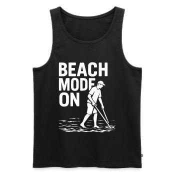 Beach-Modus auf Funny Metal Detecting-Design - Männer Premium Bio Tank Top - Schwarz - Vorne - AI Model Male 178 light (178cm)