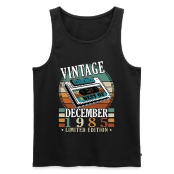 Vintage 1985 Kassette Limited Edition - Männer Premium Bio Tank Top - Schwarz - Vorne - Michal (187cm)
