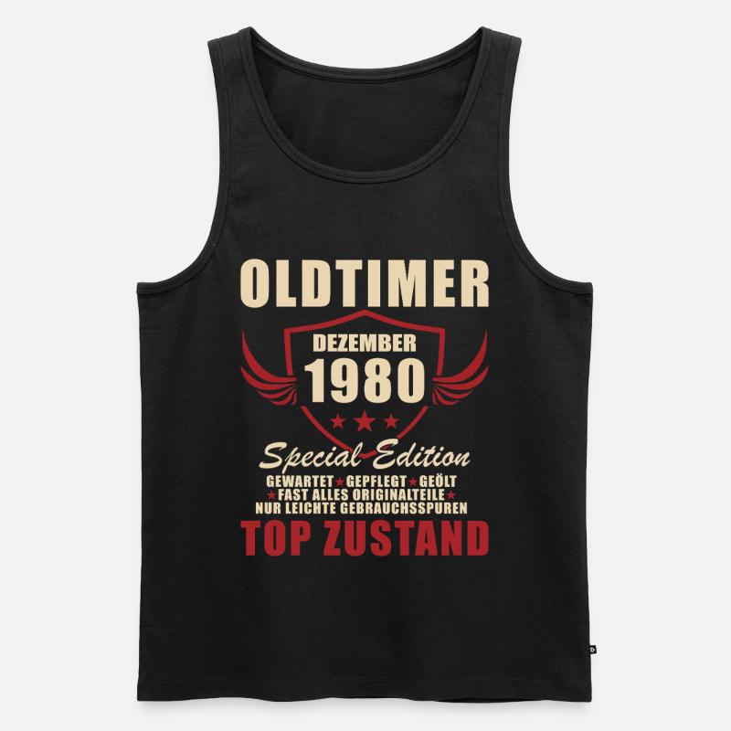 Oldtimer Dezember 1980 Special Edition - Männer Premium Bio Tank Top - Schwarz