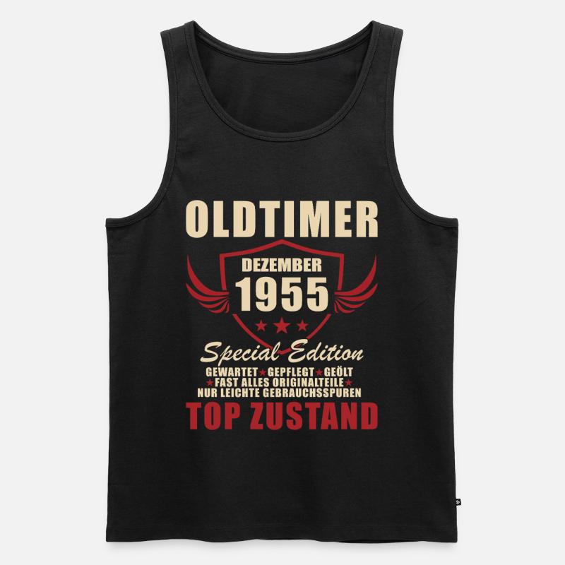 Oldtimer Dezember 1955 Special Edition - Männer Premium Bio Tank Top - Schwarz
