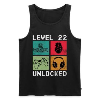 Level 22 Unlock Pixel Icons - Männer Premium Bio Tank Top - Schwarz - Vorne - Michal (187cm)