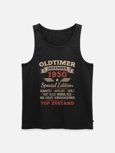 75th Birthday Gift Vintage Car December 1950 - Men's Premium Organic Tank Top - black