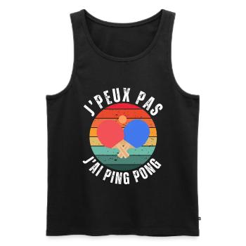 I Can't I Have Pingpong Humor Gift - Men's Premium Organic Tank Top - black - Front - Michal (187cm)