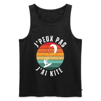 I Can't I Kite Gift Humor - Men's Premium Organic Tank Top - black - Front - AI Model Male 178 light (178cm)