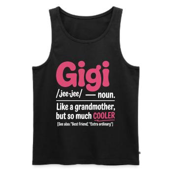Gigi Cool Grandma Saying - Men's Premium Organic Tank Top - black - Front - AI Model Male 178 light (178cm)
