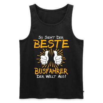 Bus Driver Gift Idea - Men's Premium Organic Tank Top - black - Front - AI Model Male 178 light (178cm)