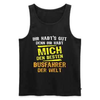 Cadeau de chauffeur de bus - Débardeur bio Premium Homme - noir - Devant - Michal (187cm)
