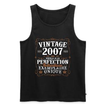 authentique_2007 - Men's Premium Organic Tank Top - black - Front - AI Model Male 178 light (178cm)