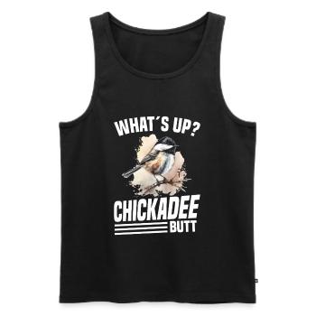 Meise Vogelbeobachter Meisen Plüschvogelbeobachtung - Männer Premium Bio Tank Top - Schwarz - Vorne - AI Model Male 178 light (178cm)