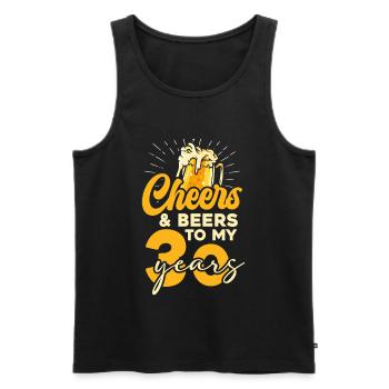 Cheers & Beers zum 30. Geburtstag - Männer Premium Bio Tank Top - Schwarz - Vorne - Michal (187cm)