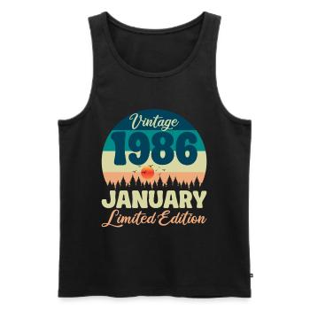 40. Geburtstag 40 Jahre Januar 1986 Geschenkidee - Männer Premium Bio Tank Top - Schwarz - Vorne - AI Model Male 178 light (178cm)