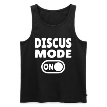 Discus Mode ON - Discus Thrower - Men's Premium Organic Tank Top - black - Front - AI Model Male 178 light (178cm)