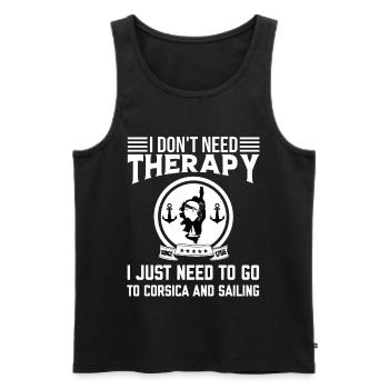 I don't need Therapy i just need to go to Corsica - Men's Premium Organic Tank Top - black - Front - Michal (187cm)