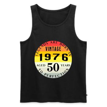 Legends Born 1976 Aged 50 Years To Perfection - Männer Premium Bio Tank Top - Schwarz - Vorne - Michal (187cm)