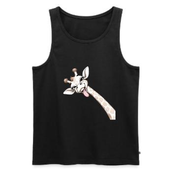 Fröhliche Giraffenzungen-Ausbreitung - Männer Premium Bio Tank Top - Schwarz - Vorne - AI Model Male 178 light (178cm)