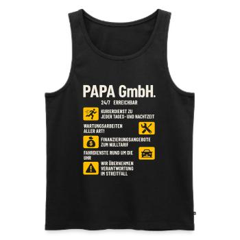 Vater Sein Sprüche Papa Gmbh Bester Papa Geschenke - Männer Premium Bio Tank Top - Schwarz - Vorne - AI Model Male 178 light (178cm)