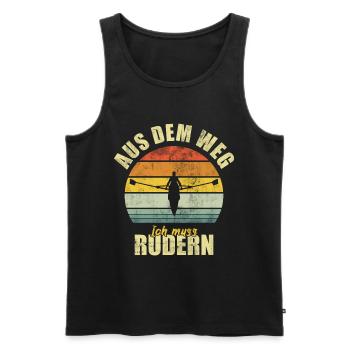 Rudern Ruderer Rudersport Lustiger Spruch Vintage - Männer Premium Bio Tank Top - Schwarz - Vorne - Michal (187cm)